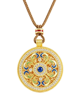 时光银匠足银999.9珐琅彩项链