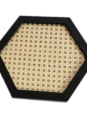 摆件ins风香薰蜡烛藤编收纳盘网