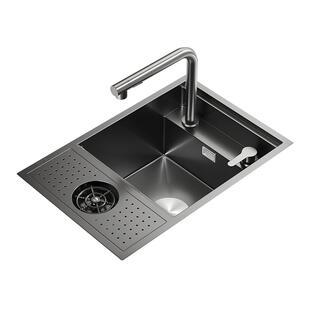 unaxi-X03水槽升降龙头304不锈钢单槽西厨中岛台盆迷你隐藏吧台盆