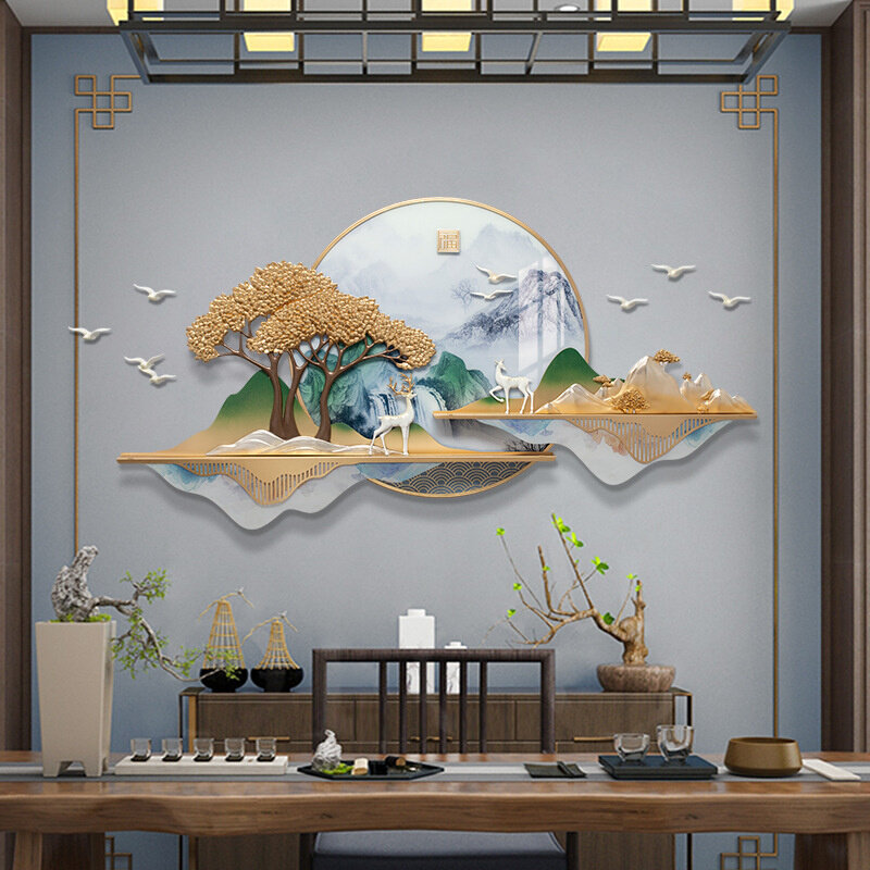 厂新中式圆形墙面装饰挂件铁艺轻奢超大墙饰壁挂沙发背景墙挂饰金,金属材料及制品,其他金属制品,淘宝优惠券,粉丝福利购,淘宝优惠卷