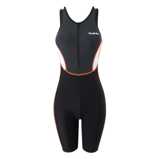 专业游泳衣女连体无袖背心五分裤保守2024新款爆款竞速游泳馆专用