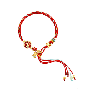 故宫淘宝｜五福红绳编织手链红玛瑙手串红手绳生日礼物女生
