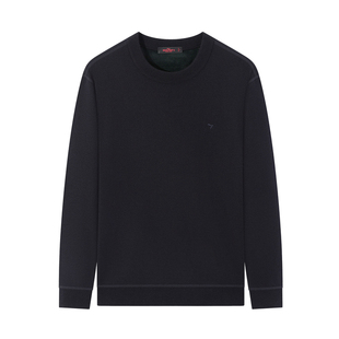 【加绒含羊毛】柒牌加厚弹力针织衫男2025秋冬新款保暖抗静电毛衣