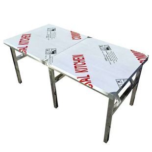 不锈钢折叠桌摆摊特厚定制折叠长方形食堂桌子便携操工作台烧烤桌