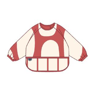 KK树宝宝吃饭围兜婴儿辅食罩衣防水饭兜幼儿园反穿衣一体式防脏污