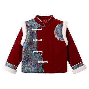 新款冬季儿童拜年服男童过新年衣服女童唐装国学汉服喜庆演出服装