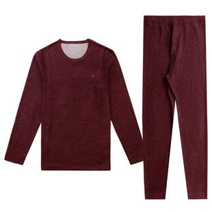 真彩山羊绒亲肤暖衣加肥加大版男士保暖内衣中厚针织圆领内衣冬季