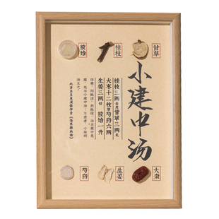 解忧慧画中药房文化墙中医养生馆装饰画挂画药材相框摆件院诊室