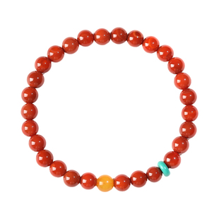 南红手串天然云南保山满肉珠蜜蜡玛瑙珊瑚绿松石手链女红色本命年