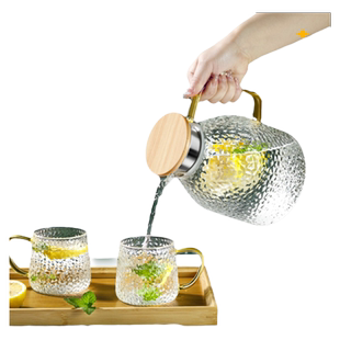 冷水壶家用耐高温玻璃水壶凉水壶大容量凉水杯套装耐热冷水杯茶壶