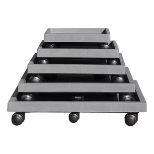 长方形加厚可移动花盆托盘万向轮底座滚轮钢化盆景塑料接水盘底座