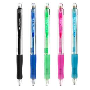 日本uni三菱自动铅笔0.5小学生用三年级带橡皮头写不易断芯自动笔HB女生用高颜值彩色透明考试按动笔