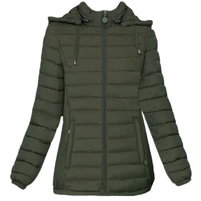 大码丝绵妈妈装连帽羽绒棉