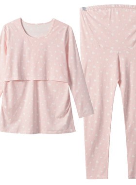 大码孕妇秋衣秋裤产后哺乳月子服