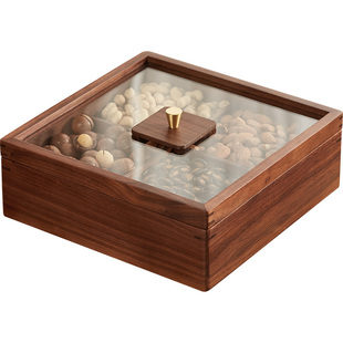 新年实木高端干果盘糖果盒客厅家用茶几零食坚果收纳盒过年水果盘