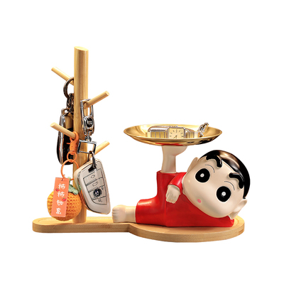 蜡笔小新玄关钥匙收纳摆件装饰品