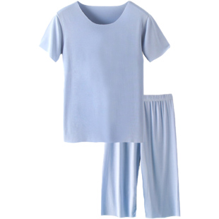 儿童睡衣男童夏季莫代尔短袖套装宝宝薄款女童冰丝家居服空调服