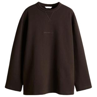 HM女装miu系卫衣冬季宽松圆领美式字母图案卫衣1282213