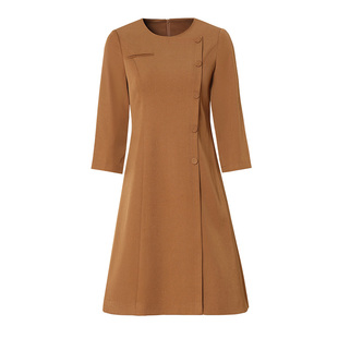 海青蓝 秋冬连衣裙女2025年新款长袖时尚气质中长款高级女装裙子