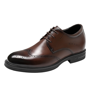 高哥内增高皮鞋男款布洛克雕花男鞋英伦风正装鞋冬季新款增高鞋子