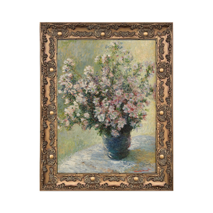 可可的画廊莫奈花卉静物花束复古法式中古古典沙发餐厅装饰画挂画