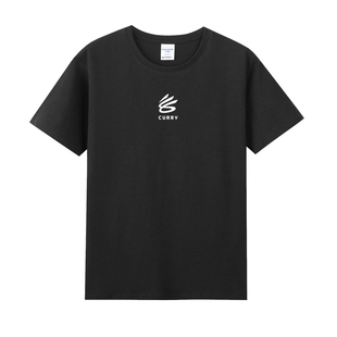 库里短袖T恤男圆领纯棉篮球训练服速干上衣简单印花宽松型青少年