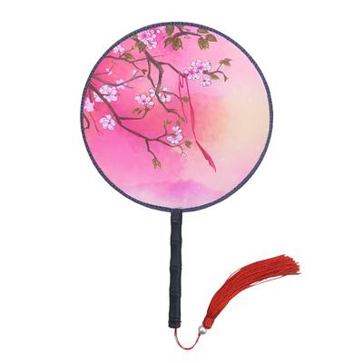 双面24CM大号古风汉服舞蹈扇流苏