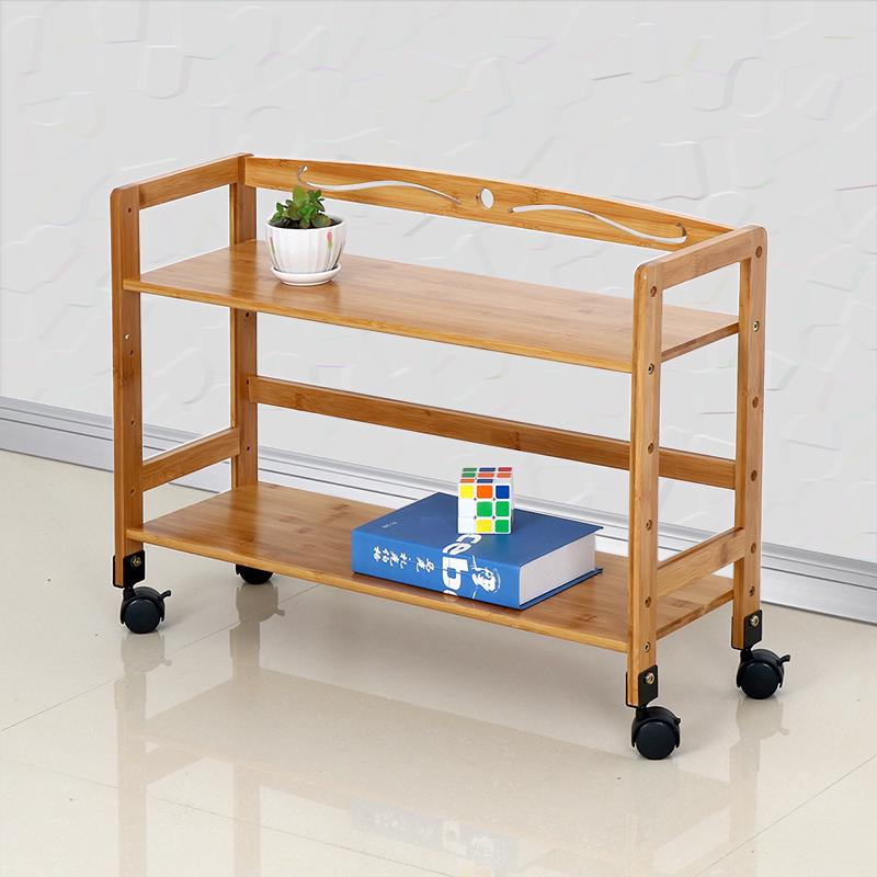 可移动书架带轮小书柜桌下置物架收纳架子学生简易学校桌边收纳柜