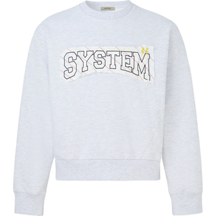 【38开门红】SYSTEM 男女同款刺绣棉质混纺印花圆领卫衣