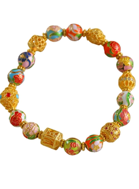 盛尊金包银十二花神手链礼盒装女