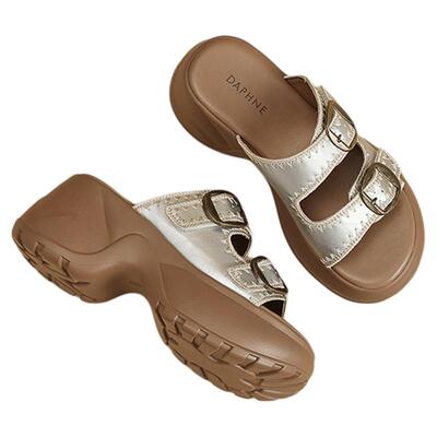 达芙妮2025新款时尚百搭厚底拖鞋