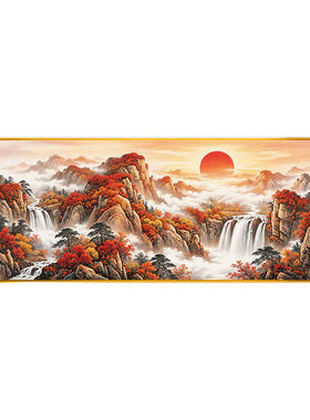 红叶枫林鸿运当头山水十字绣满绣2026新款线绣流水生财全绣手工绣