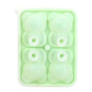 小熊冻冰块模具家用带盖硅胶冰格储冰制冰盒创意食品级冻冰块神器