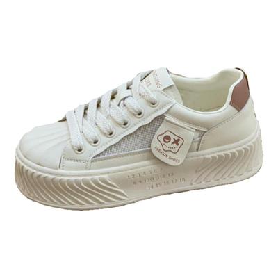 奶里奶气的镂空贝壳鞋厚底小白鞋