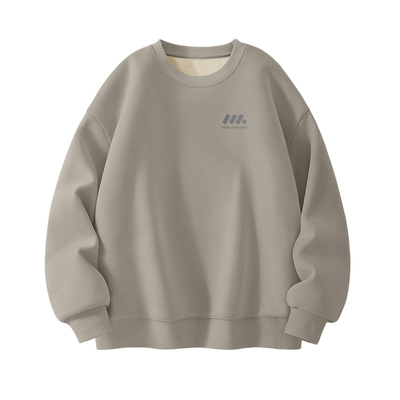 真维斯加绒卫衣男士保暖2025新款冬季加厚长袖男套头无帽上衣男款