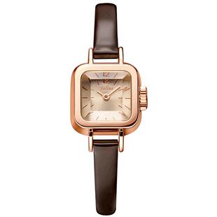 聚利时手表女学生防水小方糖皮带款简约复古女士手表小巧精致496