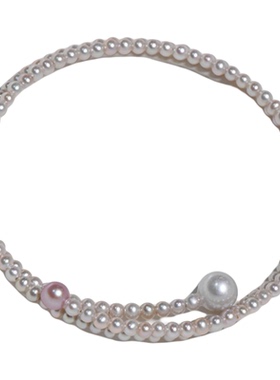 半觉【美·姬】香雾奶宝冰莹灰baby极光伴彩淡水珍珠百搭绝美手镯