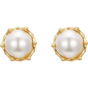 Fellala/翡拉拉「甜心」系列珍珠耳钉少女气质简约珐琅珍珠耳饰