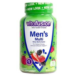vitafusion男士复合维生素AD多种综合维生素b族b12软糖70粒营养健康，可领10元健康养生优惠券