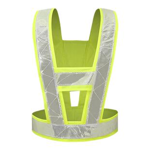 佳护 反光背心马甲反光衣骑行V字型施工建筑防护马夹黄白色可印字