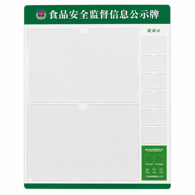 食品安全信息公示栏营业执照和卫生许可证框三合一挂墙框架展示板