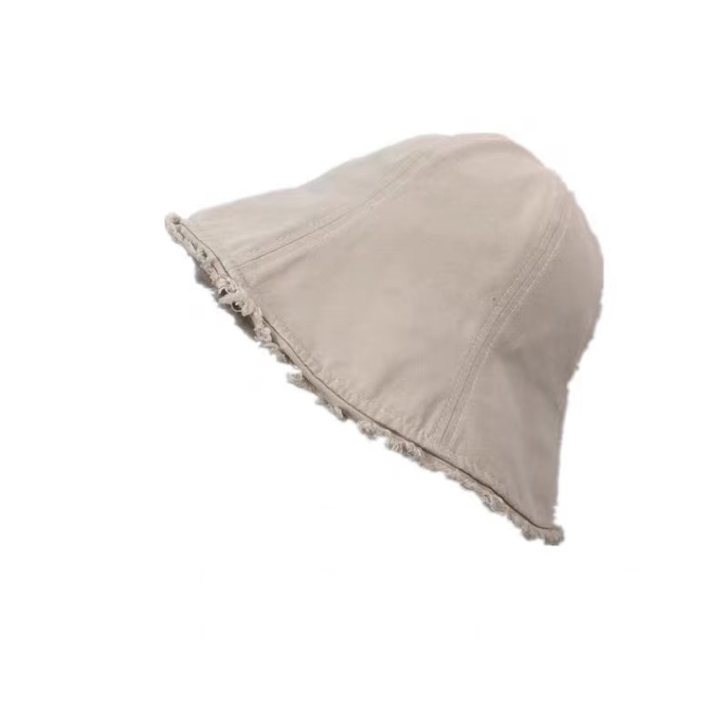 大头可入 - 日系小众纯色冷淡大沿渔夫帽 韩国复古毛边防晒遮阳帽