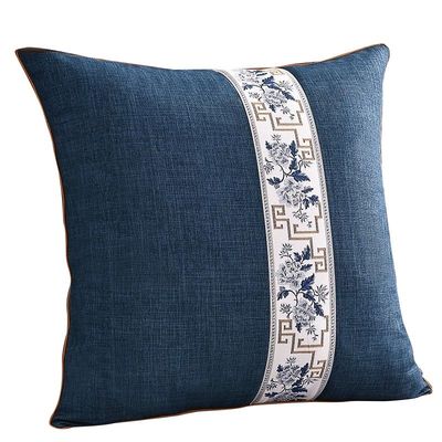 中式棉麻抱枕靠垫方形