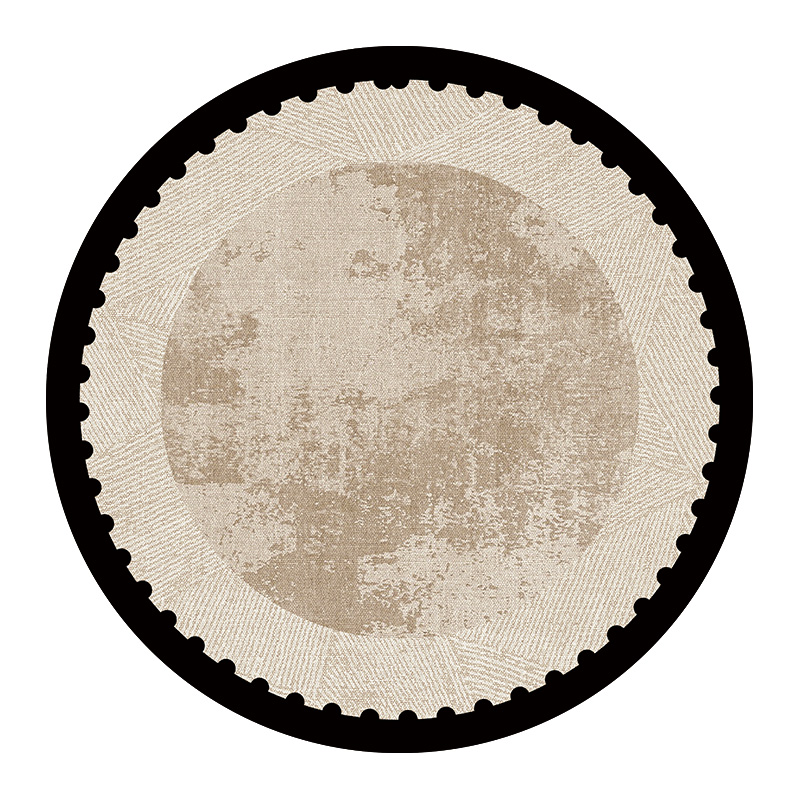 圆形客厅地毯家用耐脏防滑免洗可擦地垫高级感法式中古卧室床边毯