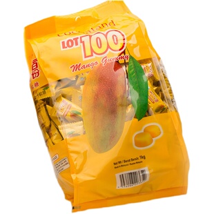 马来西亚进口LOT100一百份果汁软糖1kgx2包年货零食糖果芒果软糖