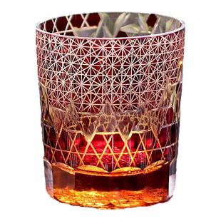 江户切子手工雕刻水晶杯子威士忌杯轻奢高级感洋酒杯送礼专用