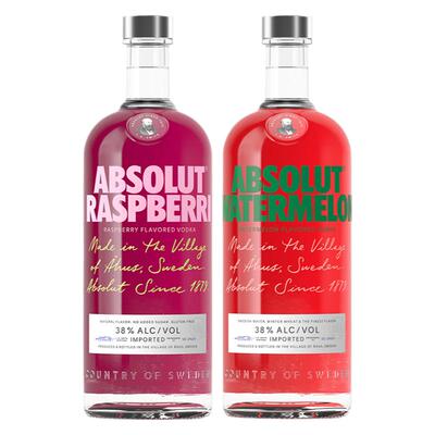 绝对伏特加酒覆盆莓味+西瓜味