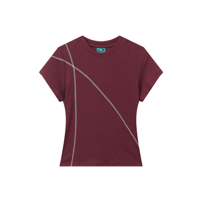 江南先生NewJNXS撞色哈苏线logoT恤夏针织透气运动健身修身短袖女