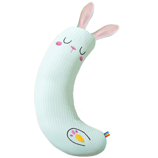 婴儿安抚月牙枕宝宝搂睡觉神器哄睡玩偶抱枕侧睡靠背挡夹腿枕夏凉