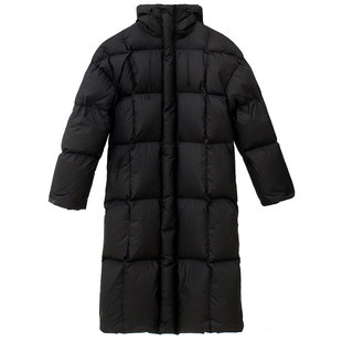 2025冬新品女式羽绒服长款加厚大被子田字格韩版宽松连帽加厚外套